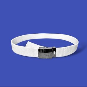 U.S. Navy White Canvas Uniform Belt With Buckle Sz 38”